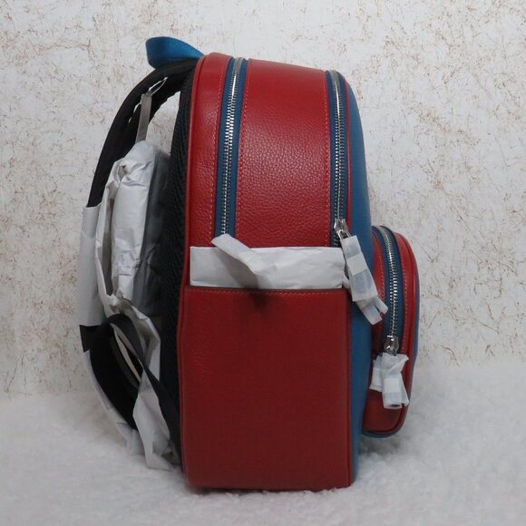 Coach Colorblock Leather Court Backpack (Blue Jay) - Picture 4 of 6